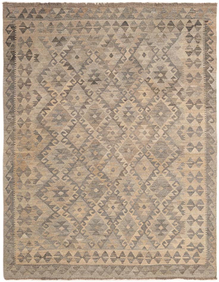 Detail image of 4' 10 x 6' 7 Hand Woven Kilim Maymana Wool Rug