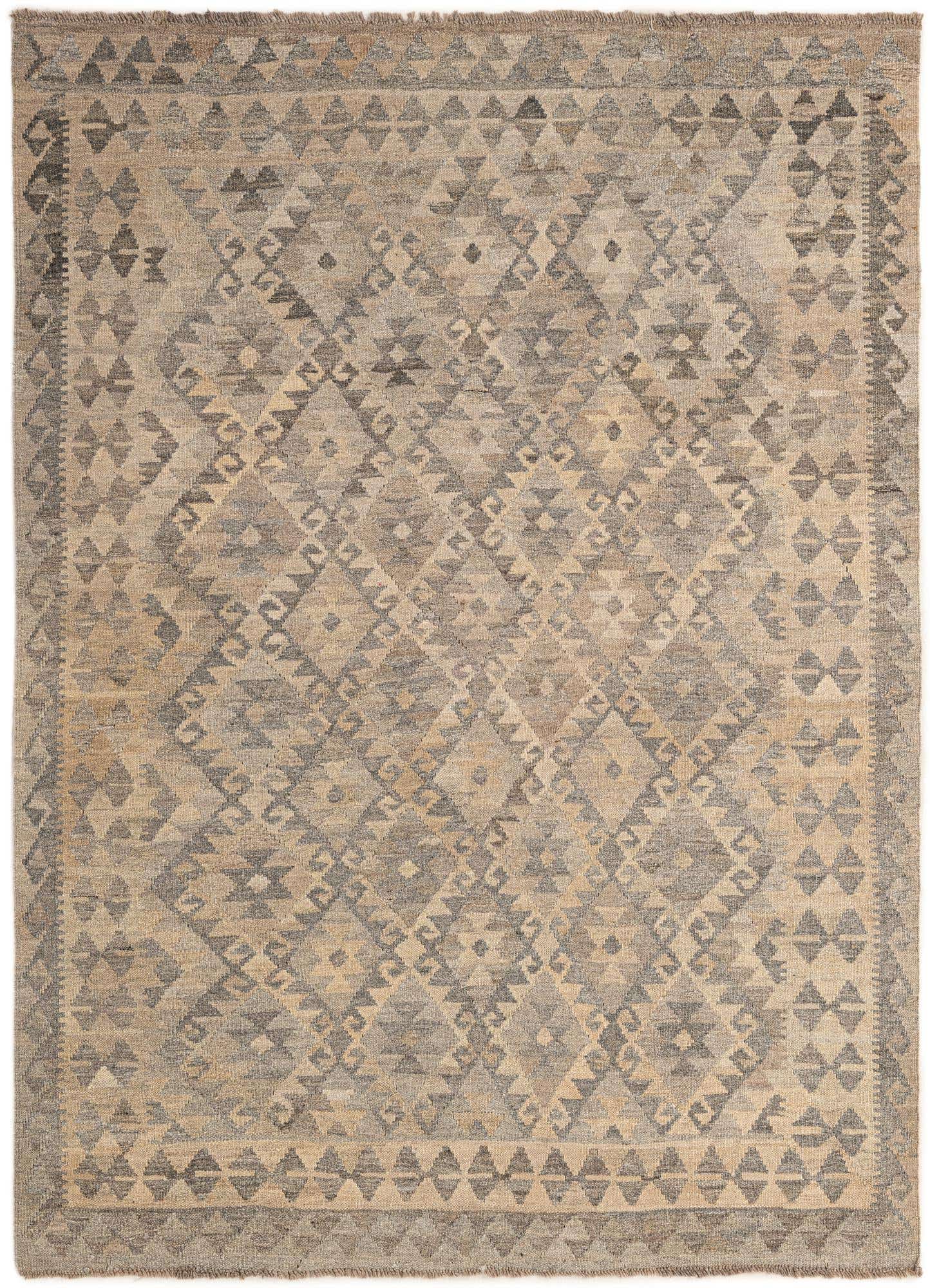4' 10 x 6' 7 Hand Woven Kilim Maymana Wool Rug