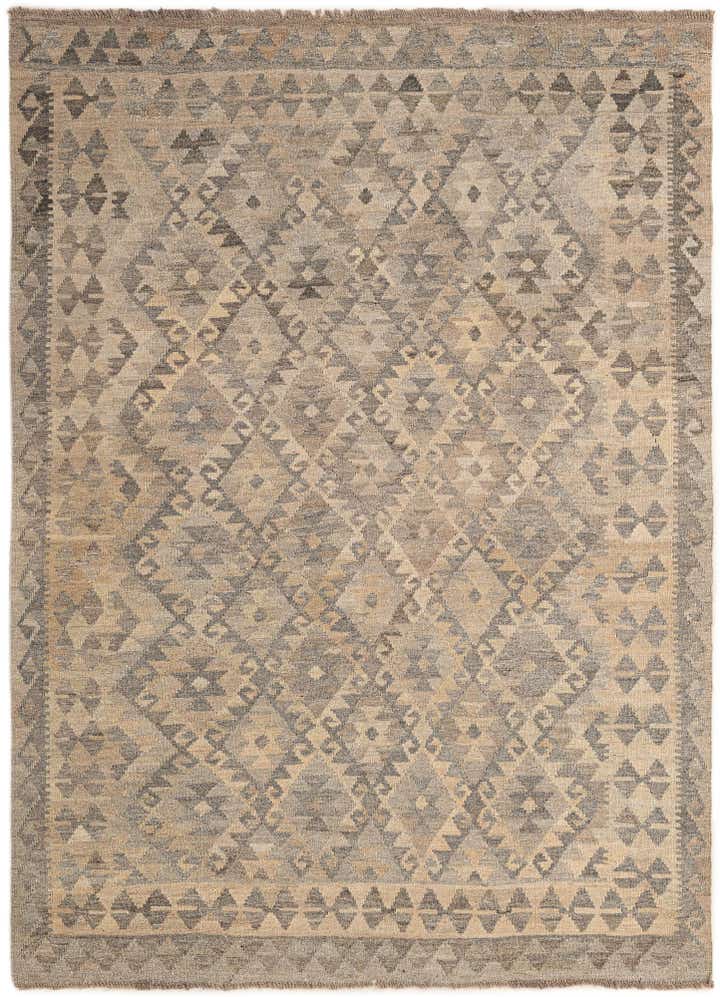 4' 10 x 6' 7 Hand Woven Kilim Maymana Wool Rug