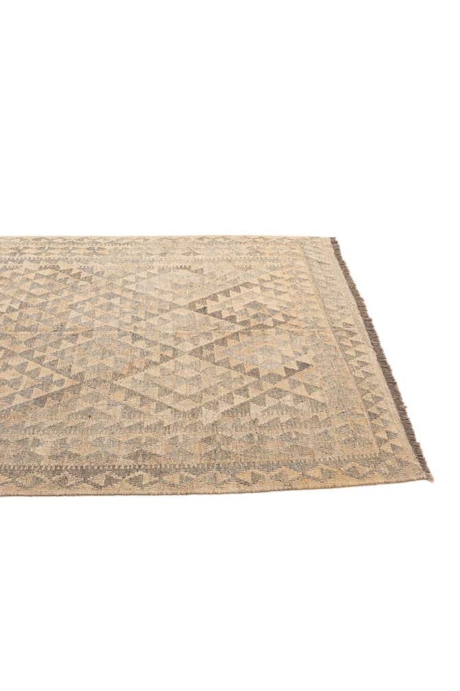 5' x 6' 5 Hand Woven Kilim Maymana Wool Rug