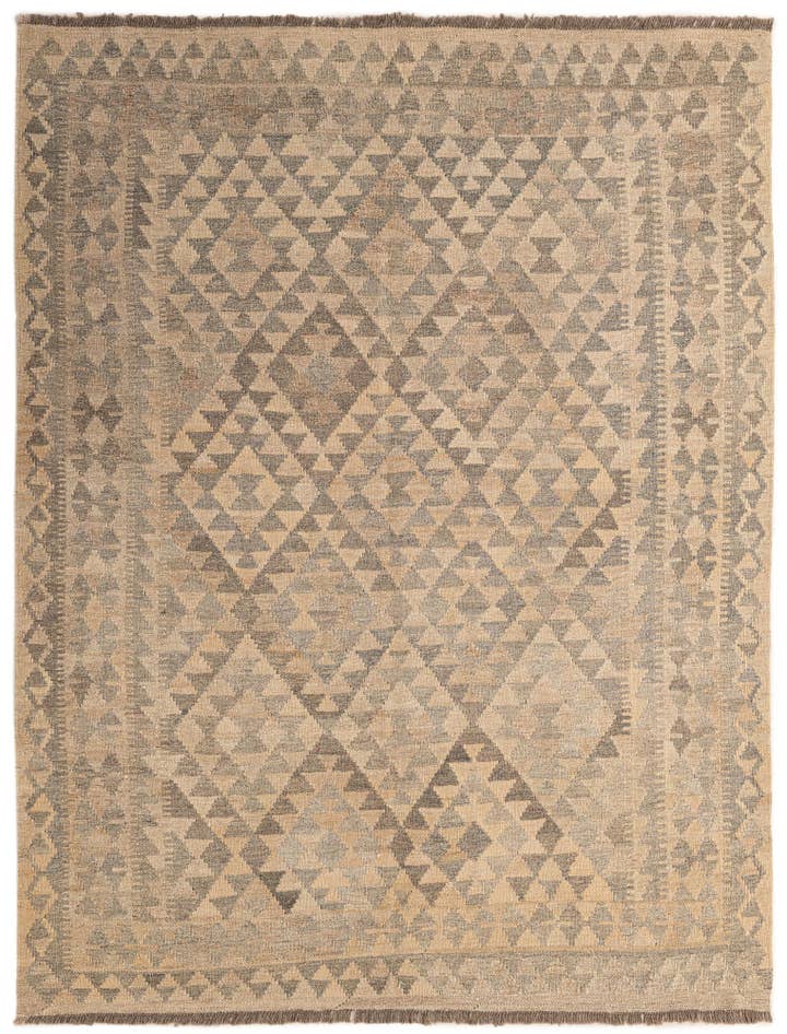 Detail image of 5' x 6' 5 Hand Woven Kilim Maymana Wool Rug