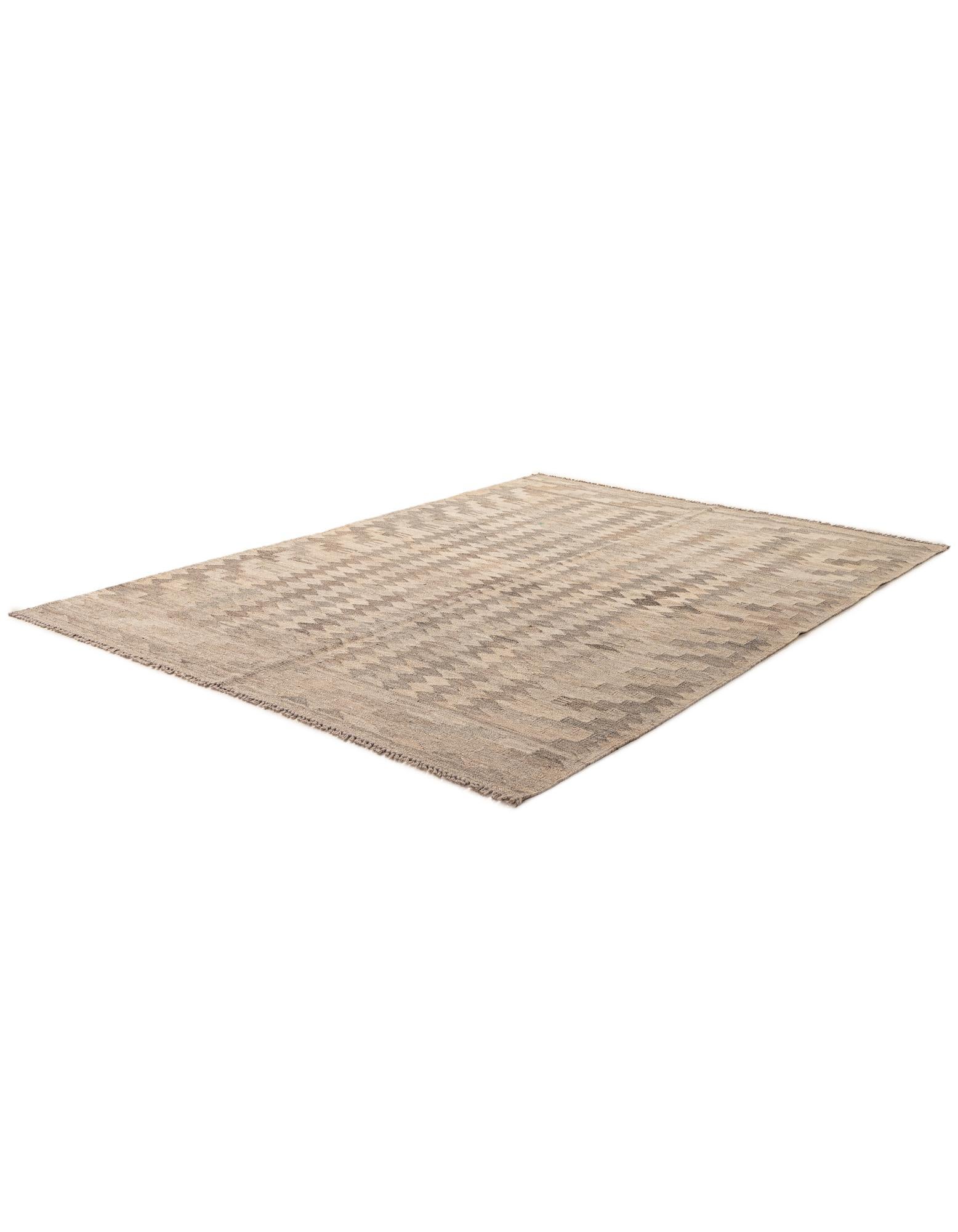 5' 1 x 6' 11 Hand Woven Kilim Maymana Wool Rug