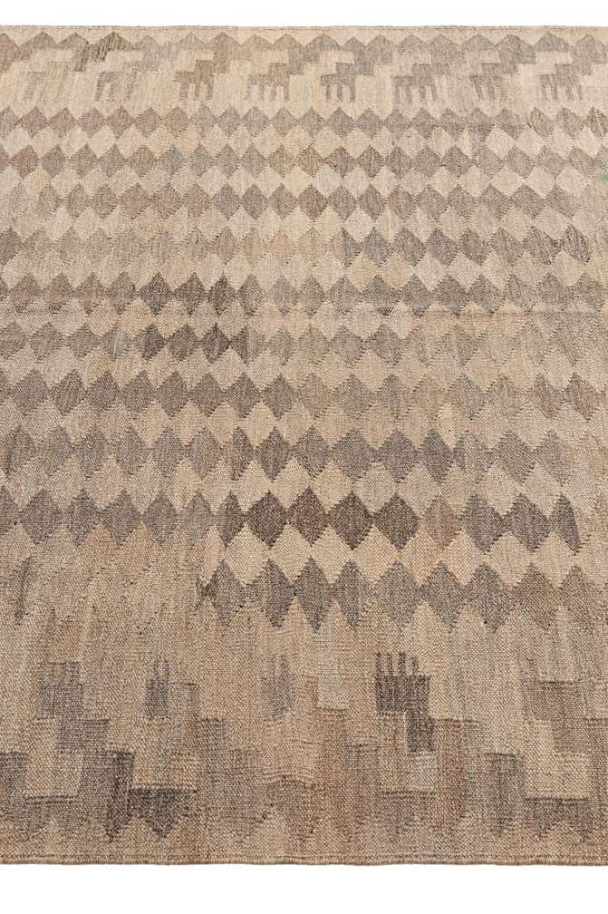 5' 1 x 6' 11 Hand Woven Kilim Maymana Wool Rug