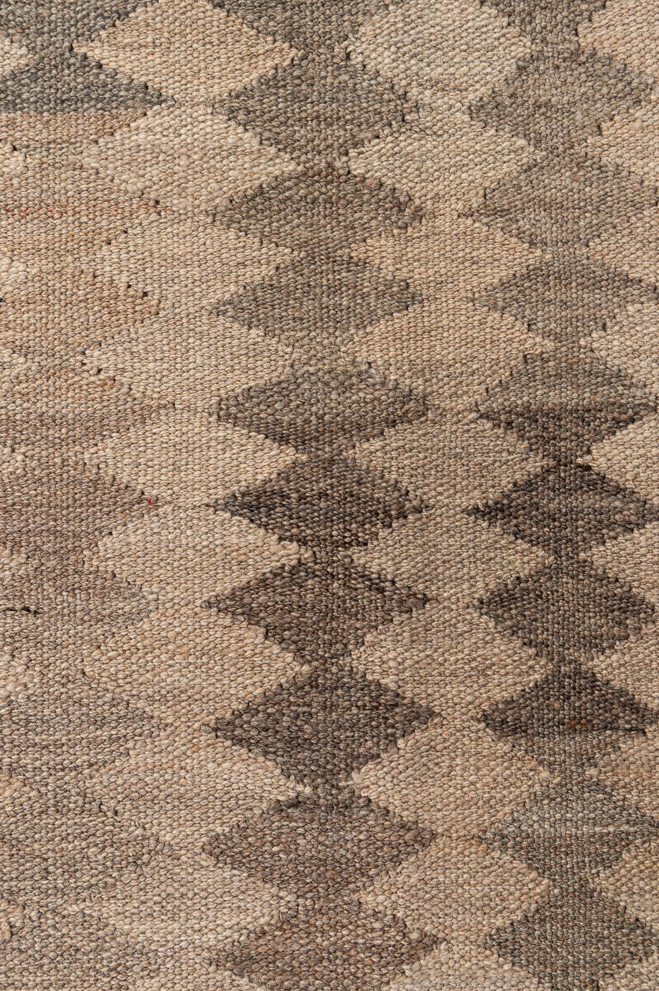 5' 1 x 6' 11 Hand Woven Kilim Maymana Wool Rug