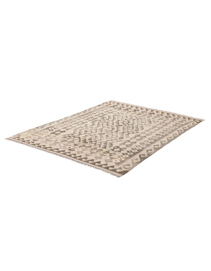 Detail image of 5' 1 x 6' 8 Hand Woven Kilim Maymana Wool Rug