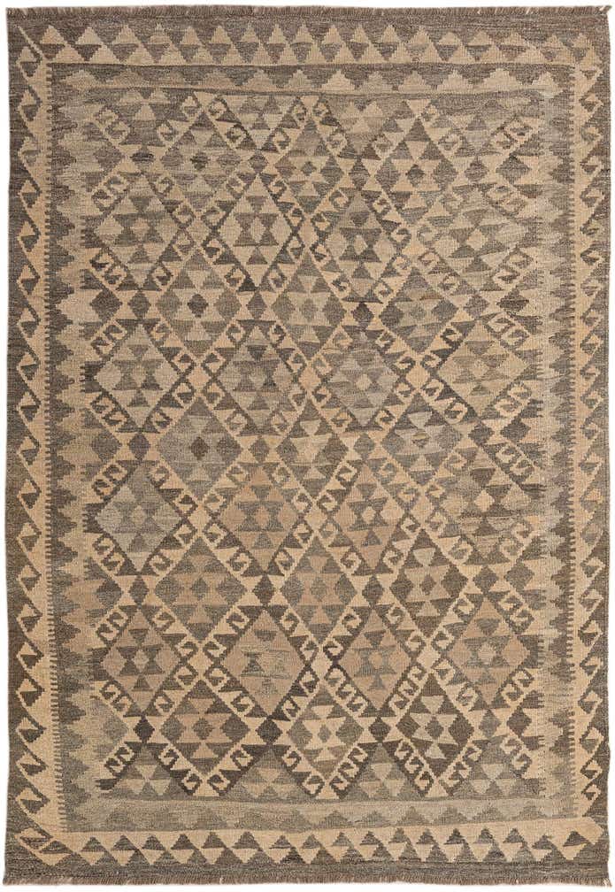 5' 3 x 7' 5 Hand Woven Kilim Maymana Wool Rug