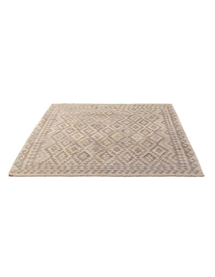 Detail image of 5' 9 x 7' Hand Woven Kilim Maymana Wool Rug