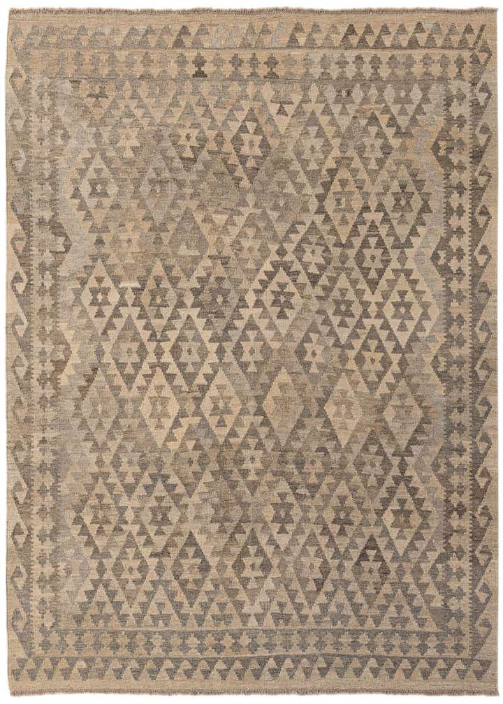 5' 9 x 7' Hand Woven Kilim Maymana Wool Rug