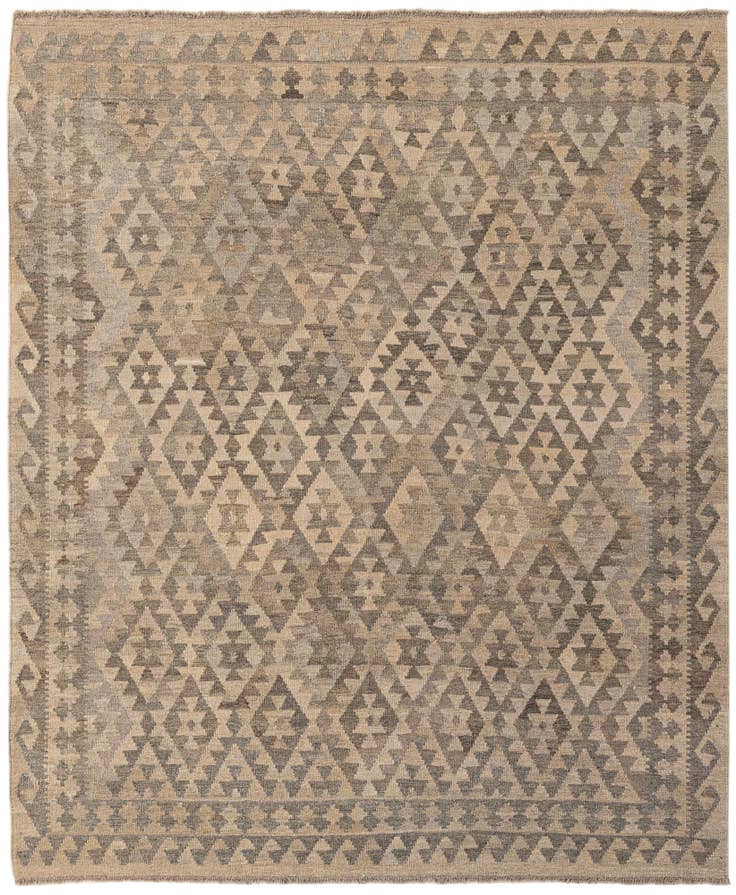 Detail image of 5' 9 x 7' Hand Woven Kilim Maymana Wool Rug