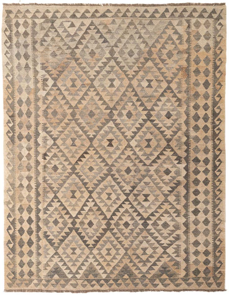 Detail image of 5' 10 x 7' 11 Hand Woven Kilim Maymana Wool Rug
