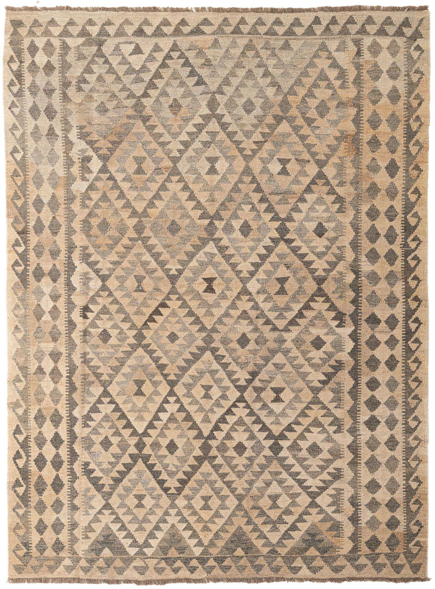 5' 10 x 7' 11 Hand Woven Kilim Maymana Wool Rug