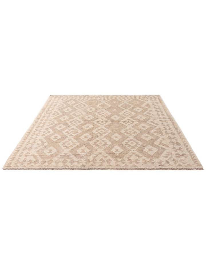 6' x 7' 10 Hand Woven Kilim Maymana Wool Rug