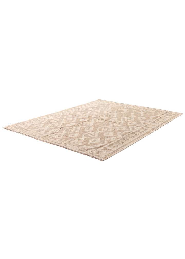 6' x 7' 10 Hand Woven Kilim Maymana Wool Rug