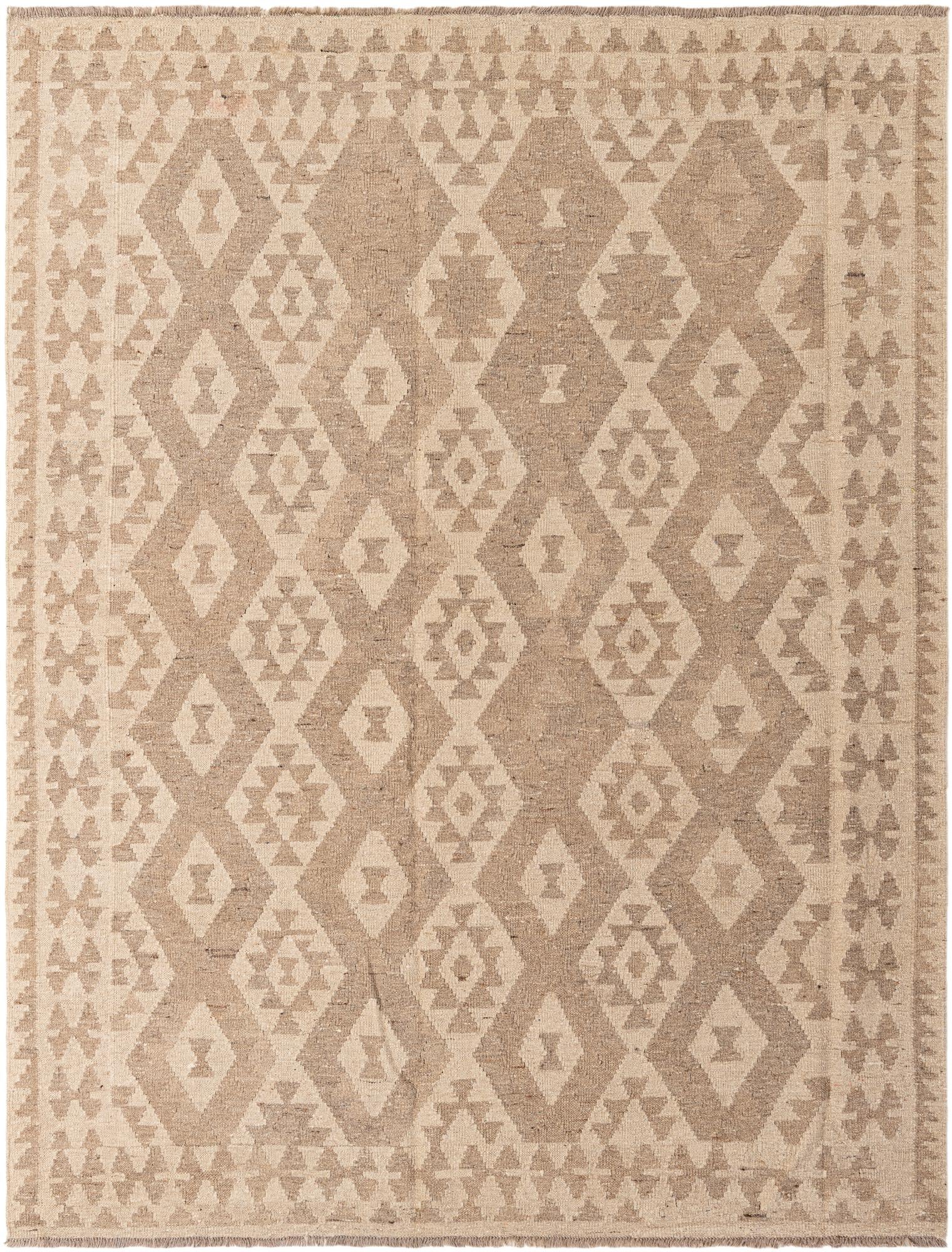 6' x 7' 10 Hand Woven Kilim Maymana Wool Rug