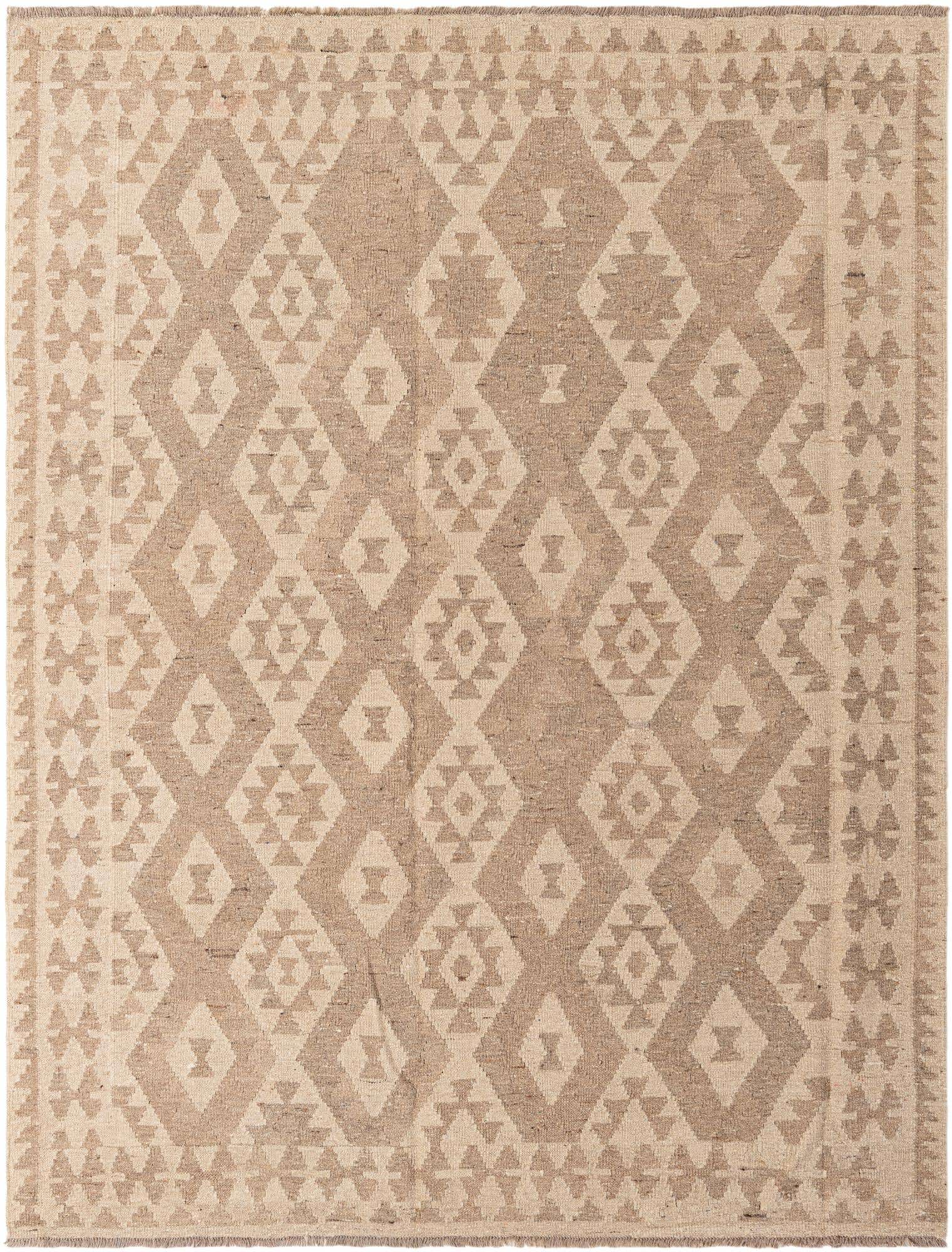 6' x 7' 10 Hand Woven Kilim Maymana Wool Rug