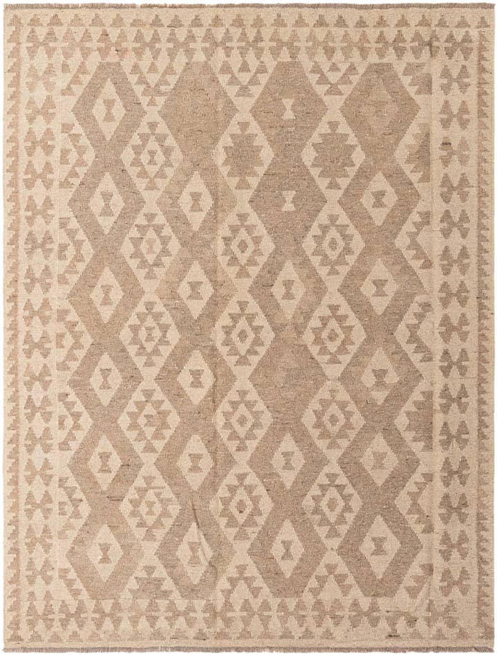 Detail image of 6' x 7' 10 Hand Woven Kilim Maymana Wool Rug