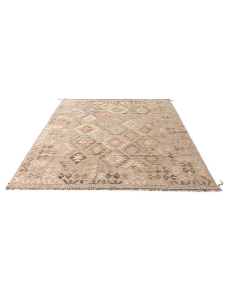Detail image of 5' 10 x 7' 10 Hand Woven Kilim Maymana Wool Rug