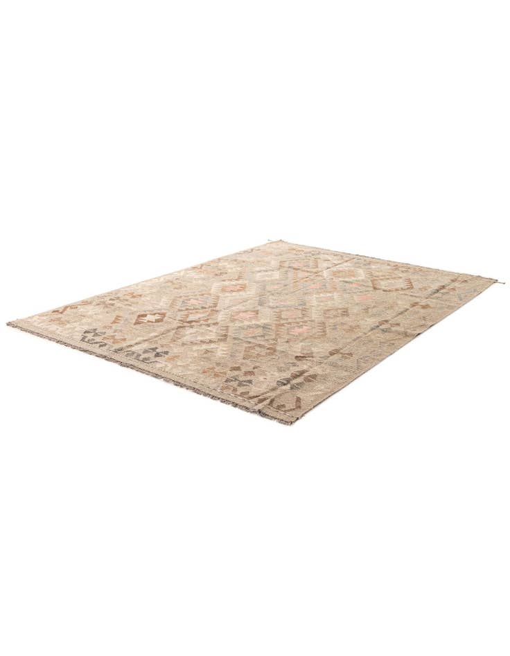 Detail image of 5' 10 x 7' 10 Hand Woven Kilim Maymana Wool Rug