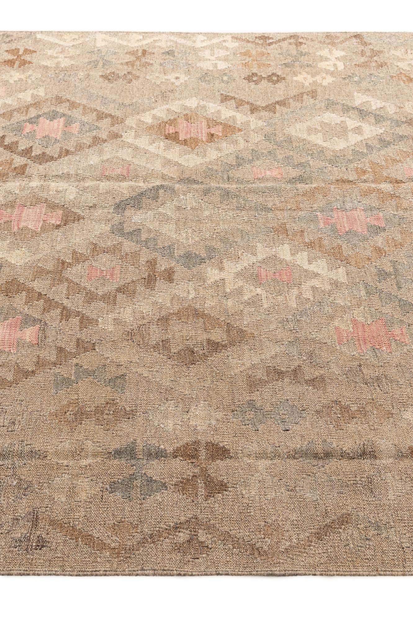 5' 10 x 7' 10 Hand Woven Kilim Maymana Wool Rug
