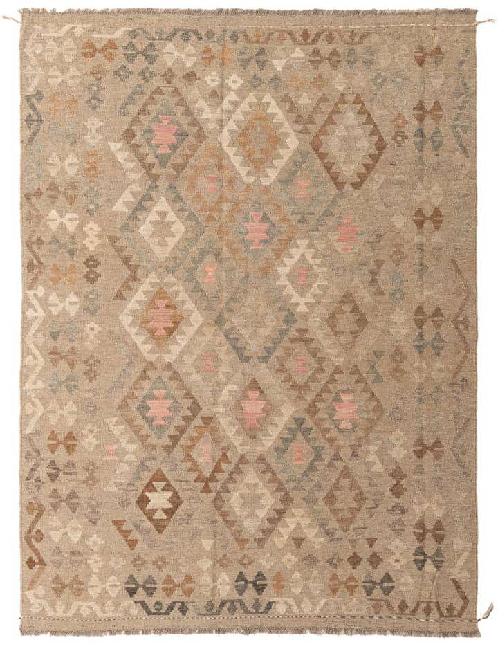 5' 10 x 7' 10 Hand Woven Kilim Maymana Wool Rug
