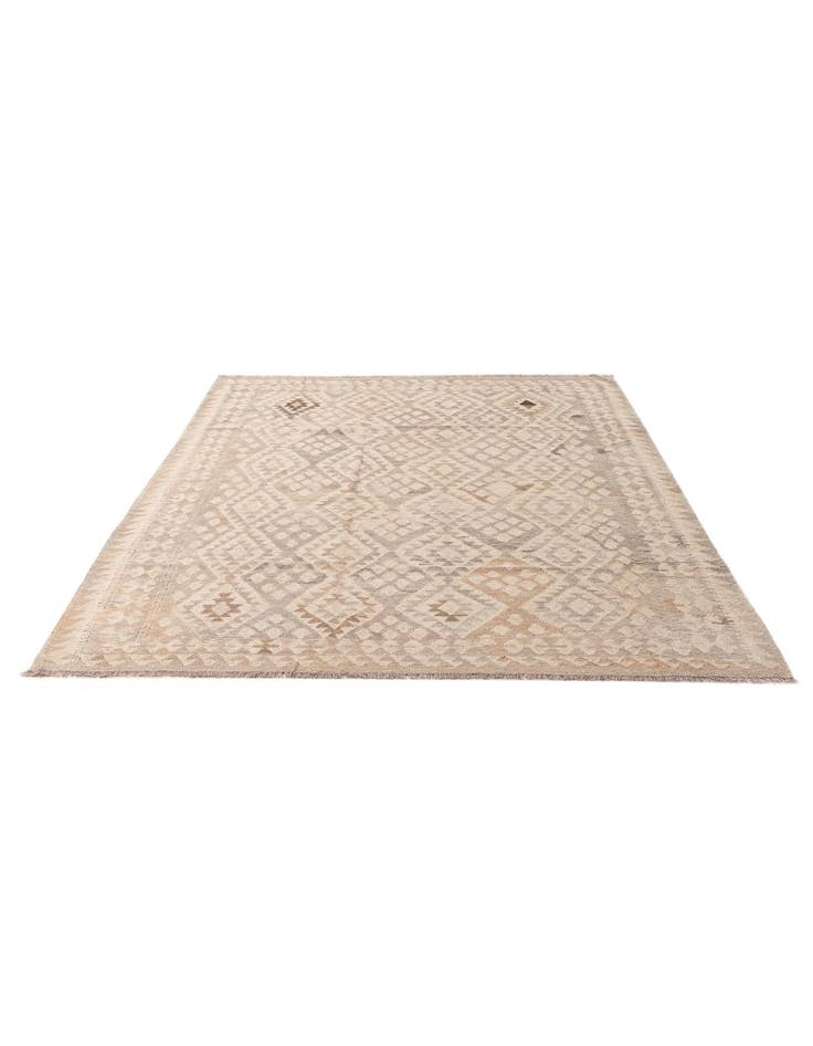 Detail image of 6' 4 x 8' 1 Hand Woven Kilim Maymana Wool Rug