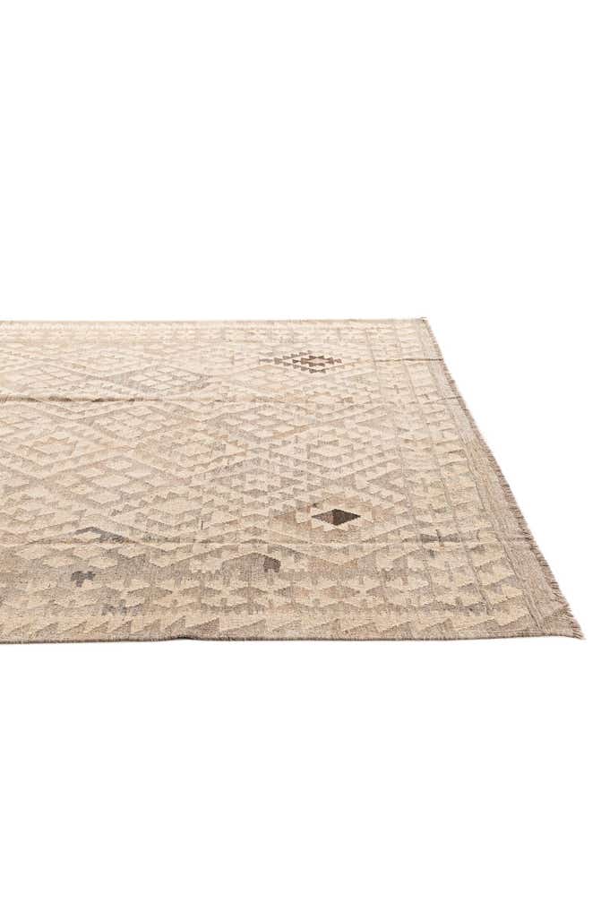 6' 4 x 8' 1 Hand Woven Kilim Maymana Wool Rug