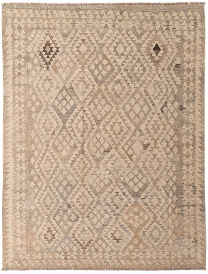 Detail image of 6' 4 x 8' 1 Hand Woven Kilim Maymana Wool Rug