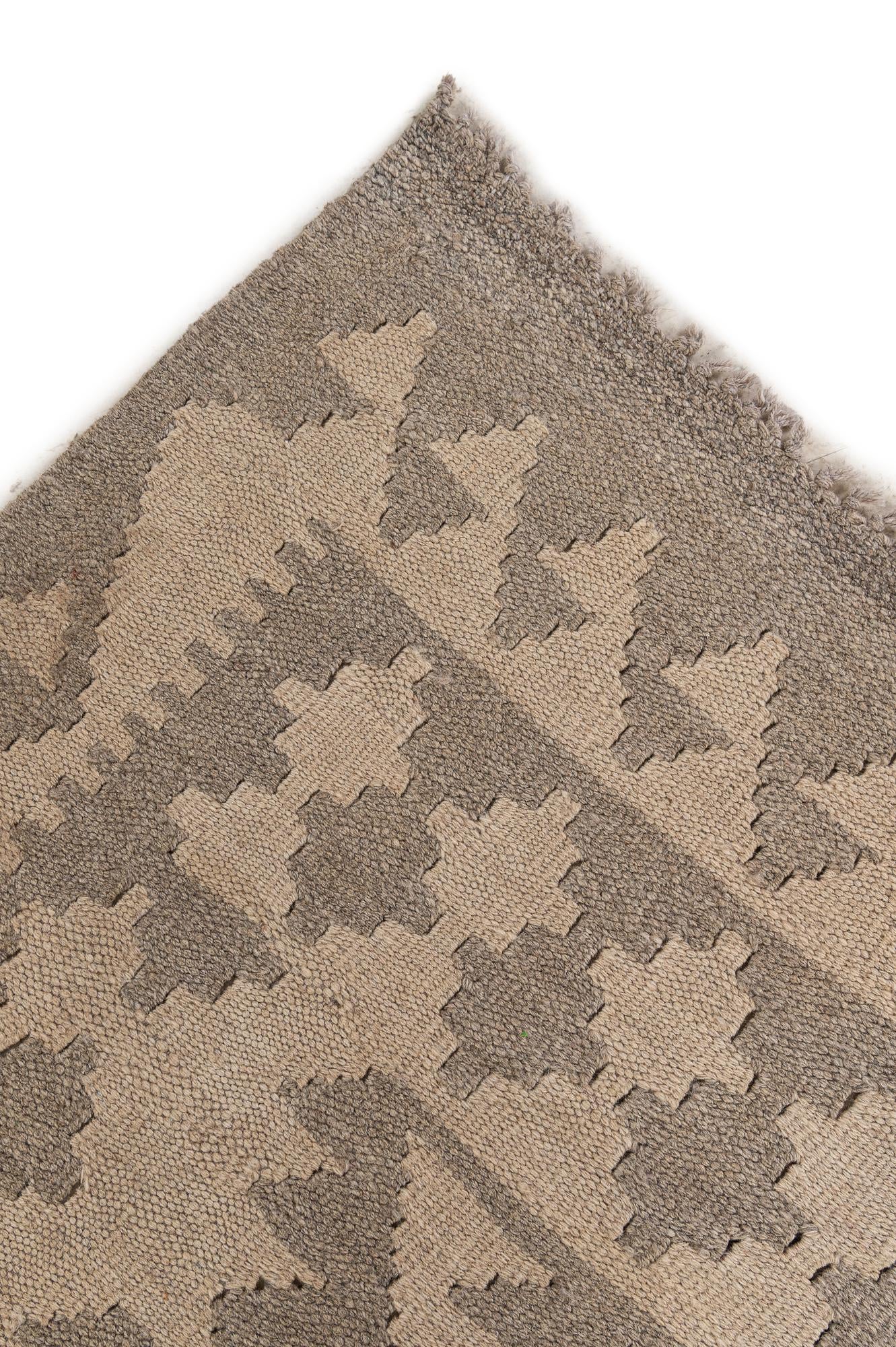 6' 2 x 9' 1 Hand Woven Kilim Maymana Wool Rug