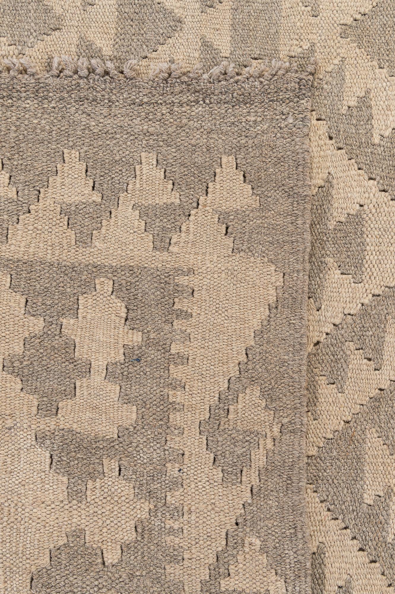 6' 2 x 9' 1 Hand Woven Kilim Maymana Wool Rug