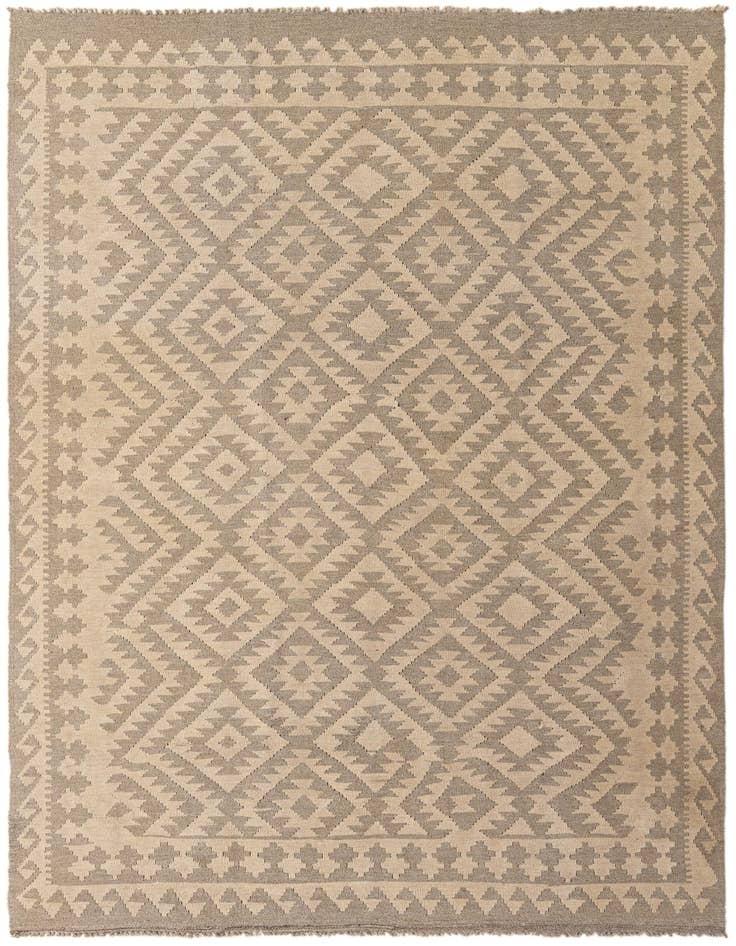 Detail image of 6' 2 x 9' 1 Hand Woven Kilim Maymana Wool Rug