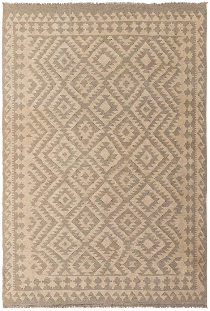 6' 2 x 9' 1 Hand Woven Kilim Maymana Wool Rug