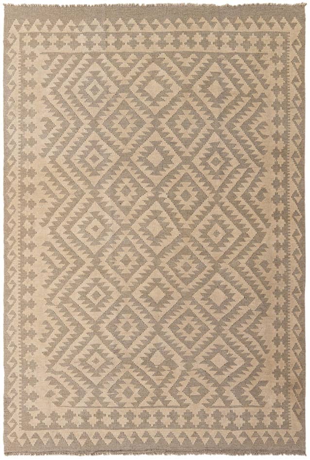 Detail image of 6' 2 x 9' 1 Hand Woven Kilim Maymana Wool Rug