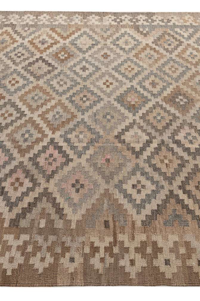 6' 3 x 9' 8 Hand Woven Kilim Maymana Wool Rug