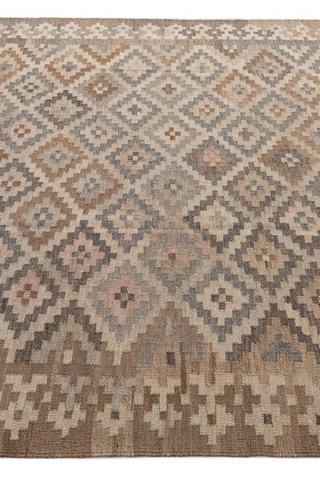 Detail image of 6' 3 x 9' 8 Hand Woven Kilim Maymana Wool Rug