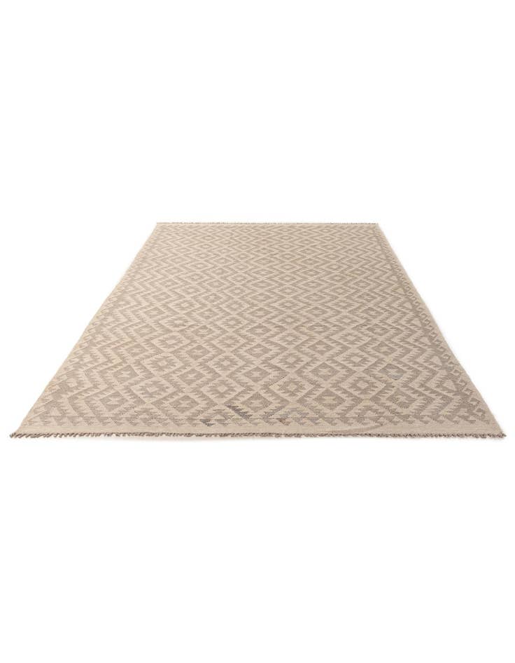 Detail image of 6' 3 x 9' 6 Hand Woven Kilim Maymana Wool Rug
