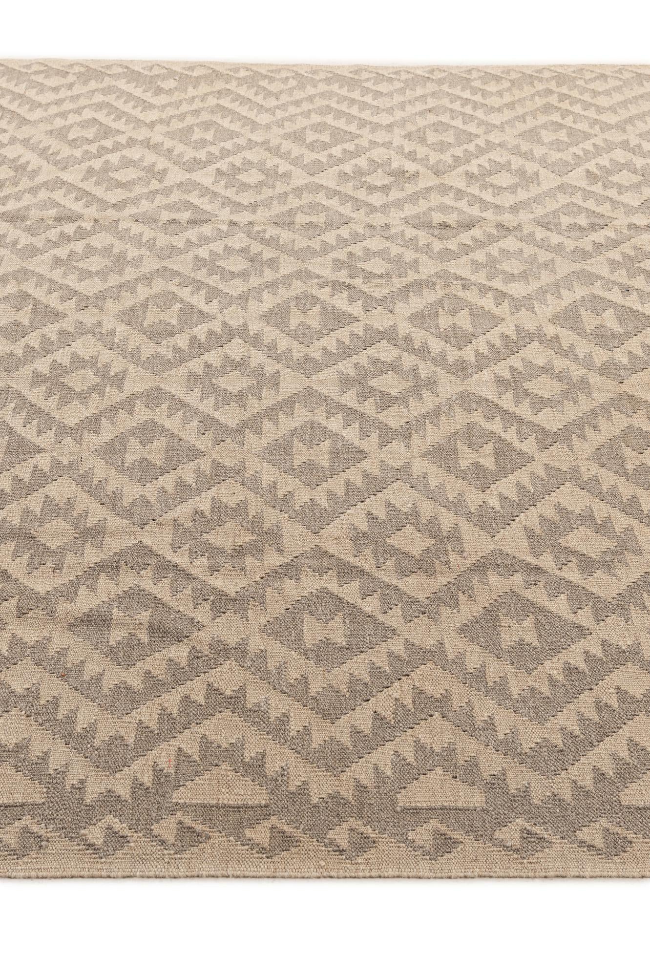6' 3 x 9' 6 Hand Woven Kilim Maymana Wool Rug