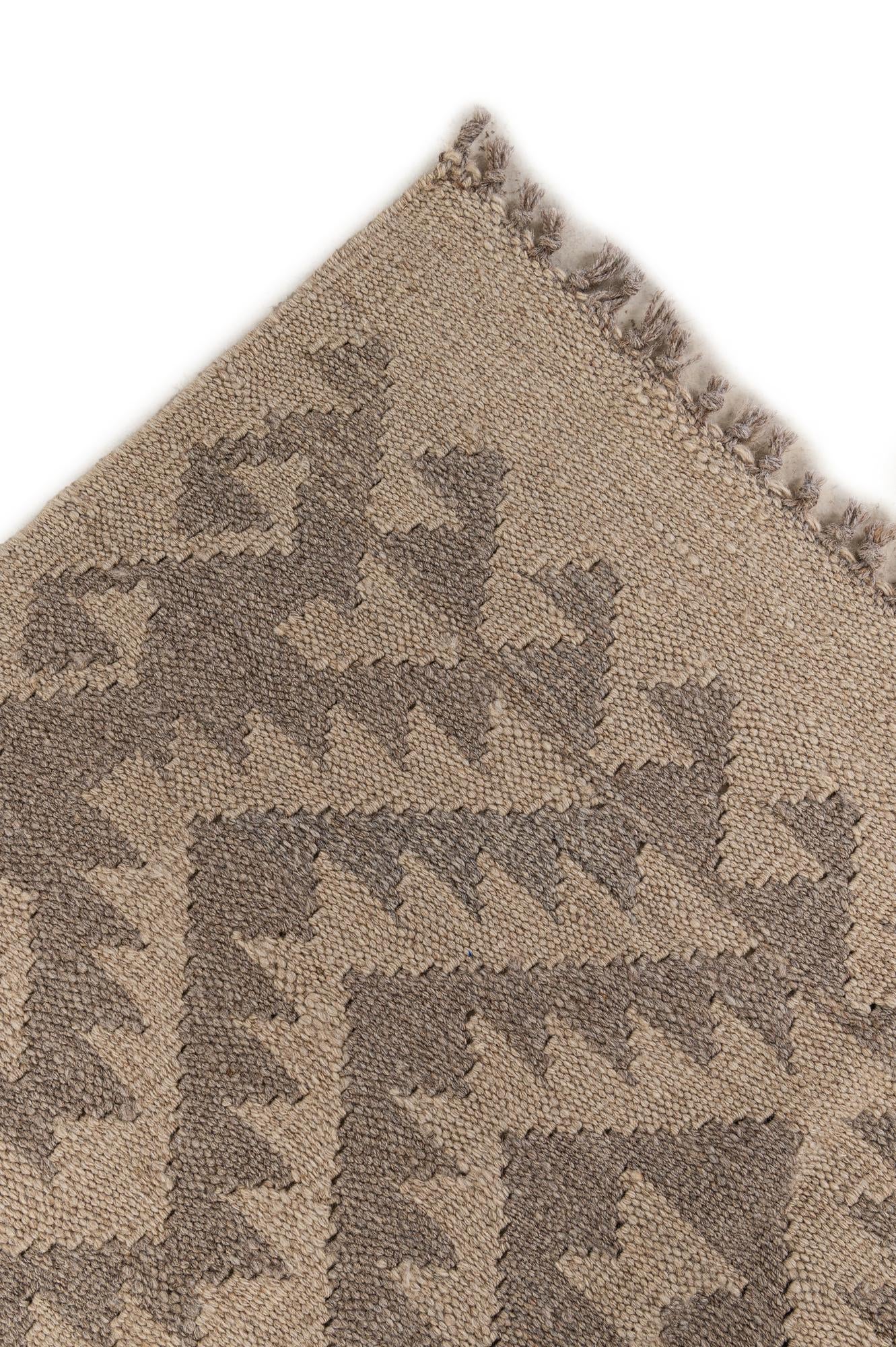6' 3 x 9' 6 Hand Woven Kilim Maymana Wool Rug