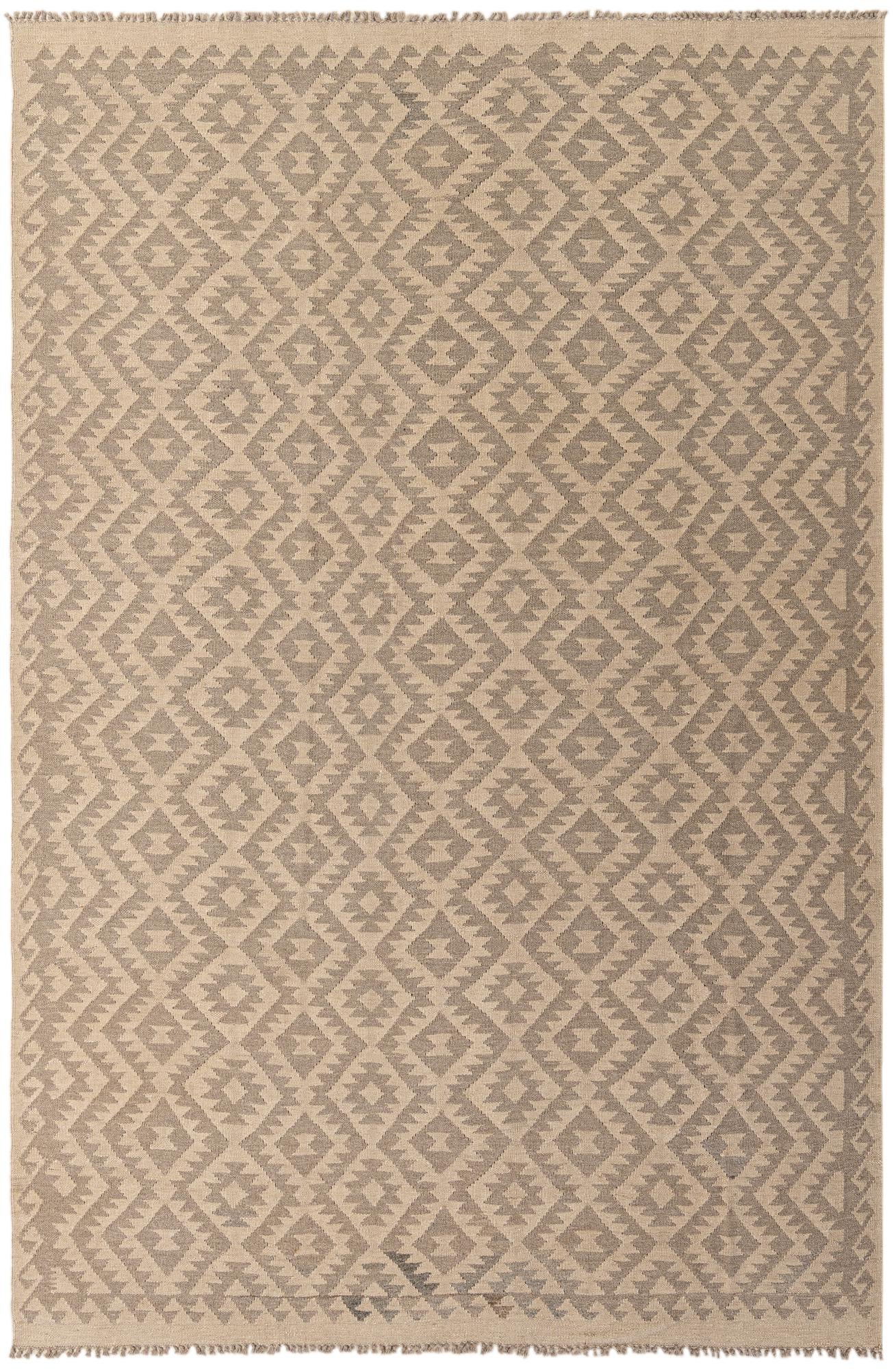 6' 3 x 9' 6 Hand Woven Kilim Maymana Wool Rug