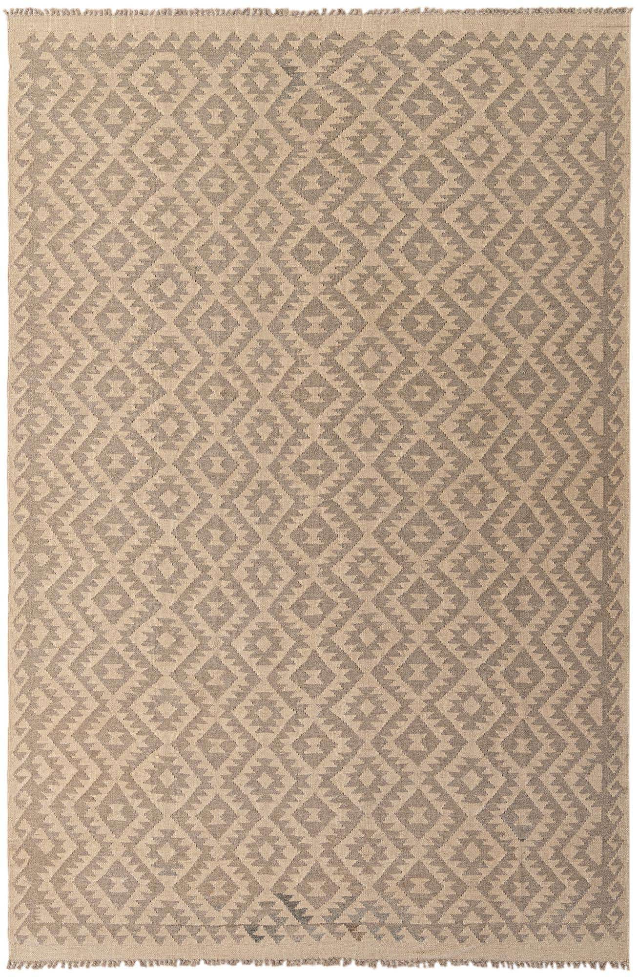 6' 3 x 9' 6 Hand Woven Kilim Maymana Wool Rug