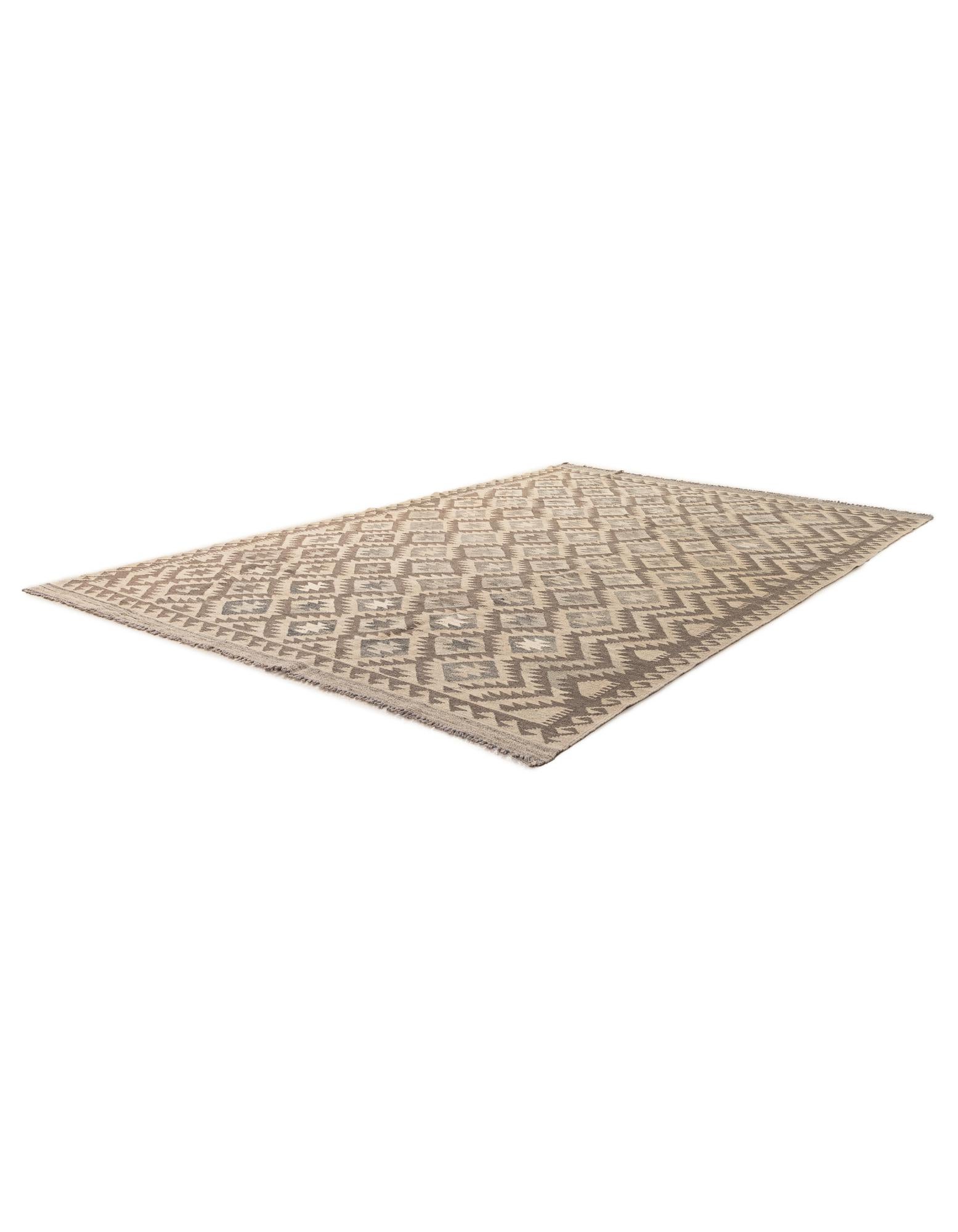 6' 5 x 9' 8 Hand Woven Kilim Maymana Wool Rug
