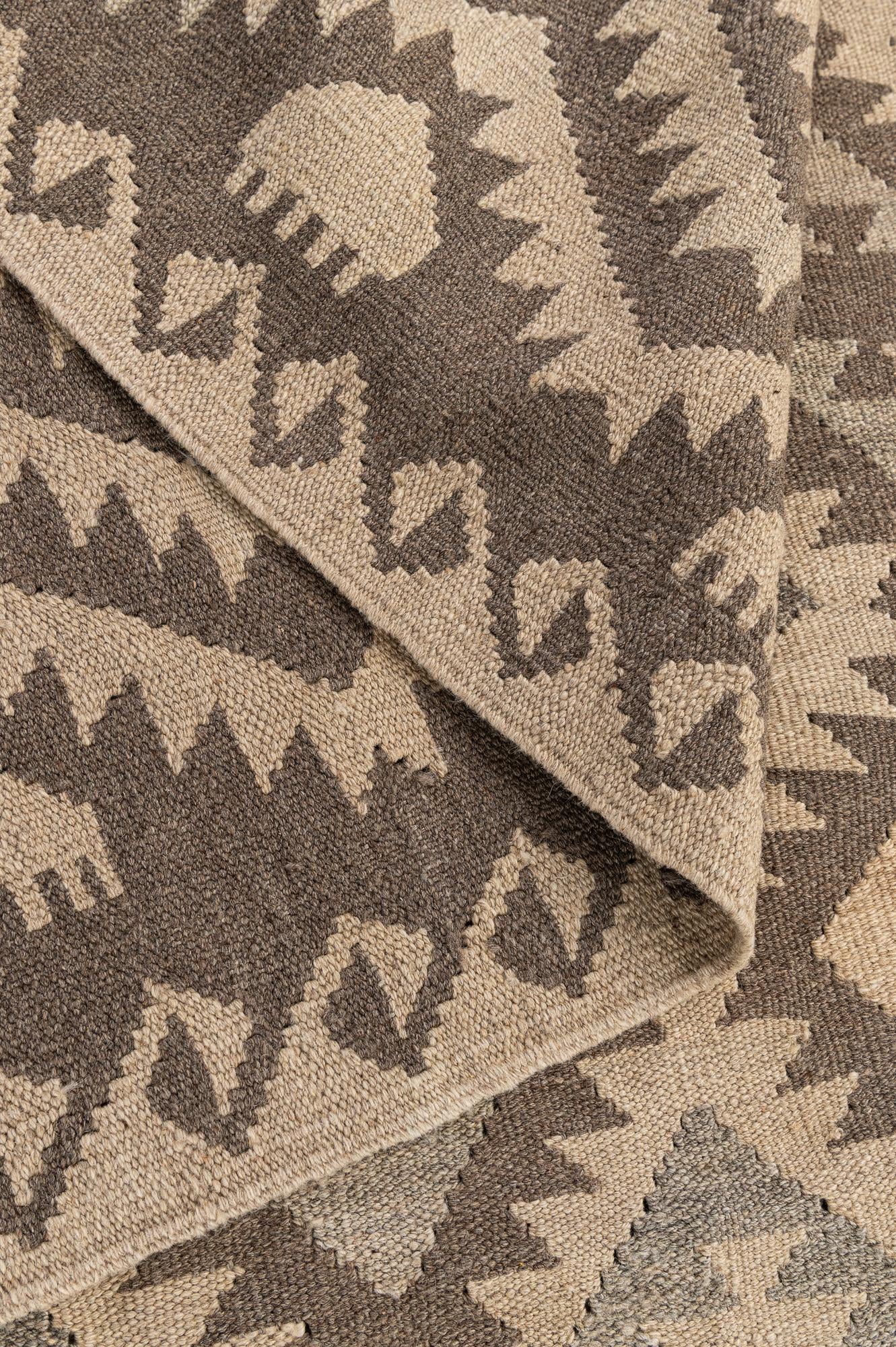 6' 5 x 9' 8 Hand Woven Kilim Maymana Wool Rug