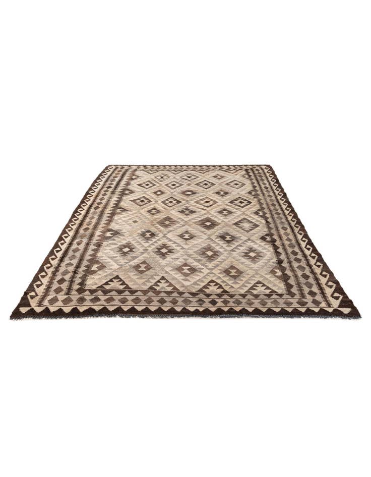 Detail image of 6' 3 x 9' 8 Hand Woven Kilim Maymana Wool Rug