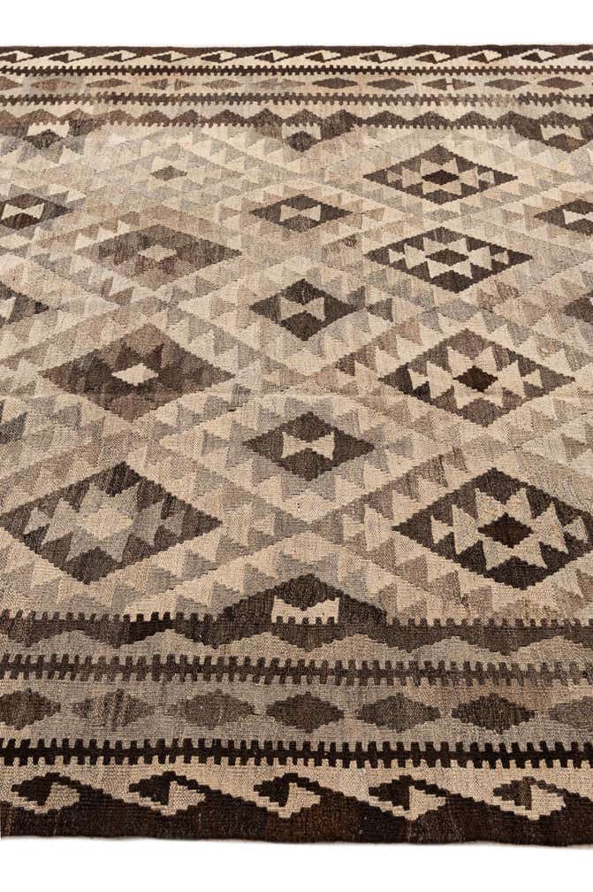 6' 3 x 9' 8 Hand Woven Kilim Maymana Wool Rug