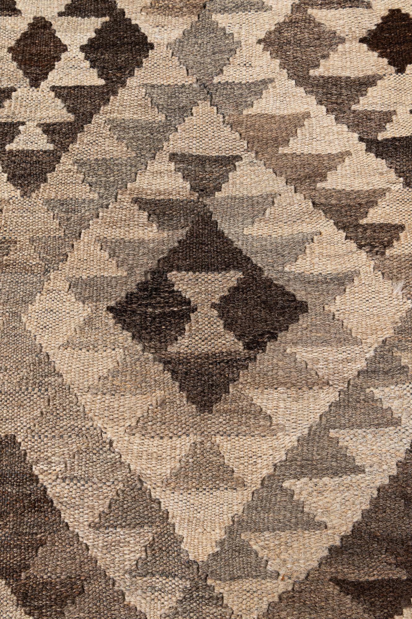 6' 3 x 9' 8 Hand Woven Kilim Maymana Wool Rug