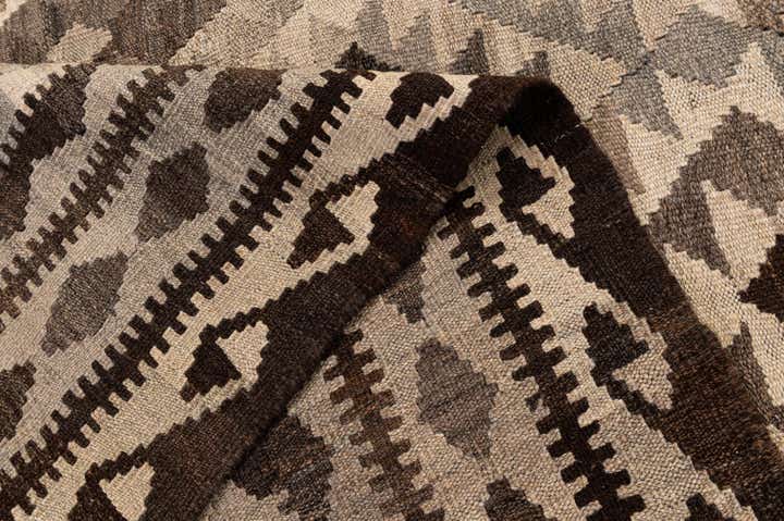 6' 3 x 9' 8 Hand Woven Kilim Maymana Wool Rug