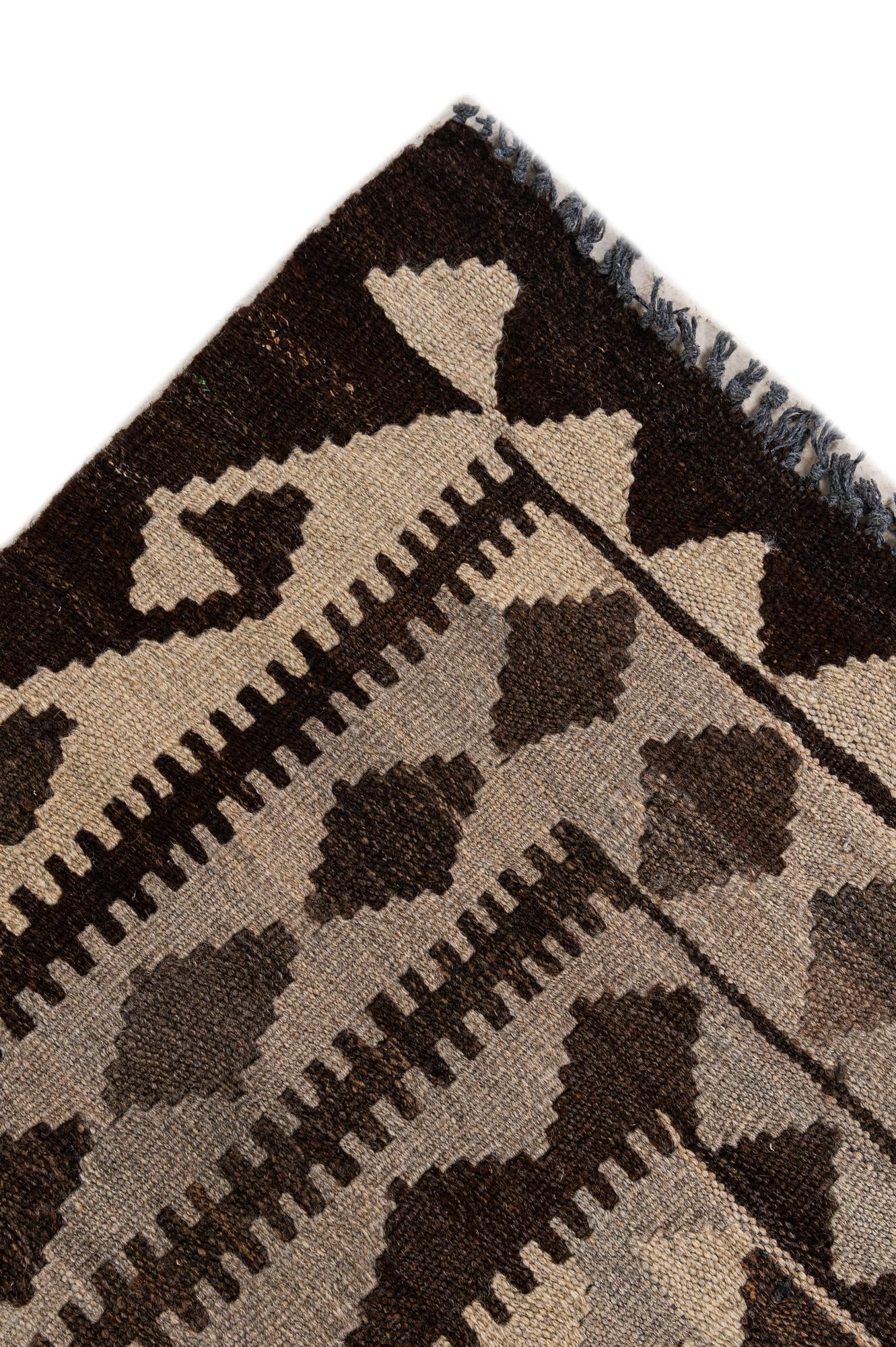 6' 3 x 9' 8 Hand Woven Kilim Maymana Wool Rug
