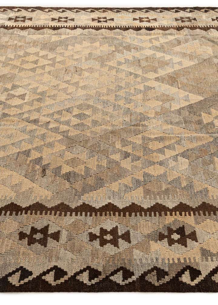 6' 6 x 9' 4 Hand Woven Kilim Maymana Wool Rug