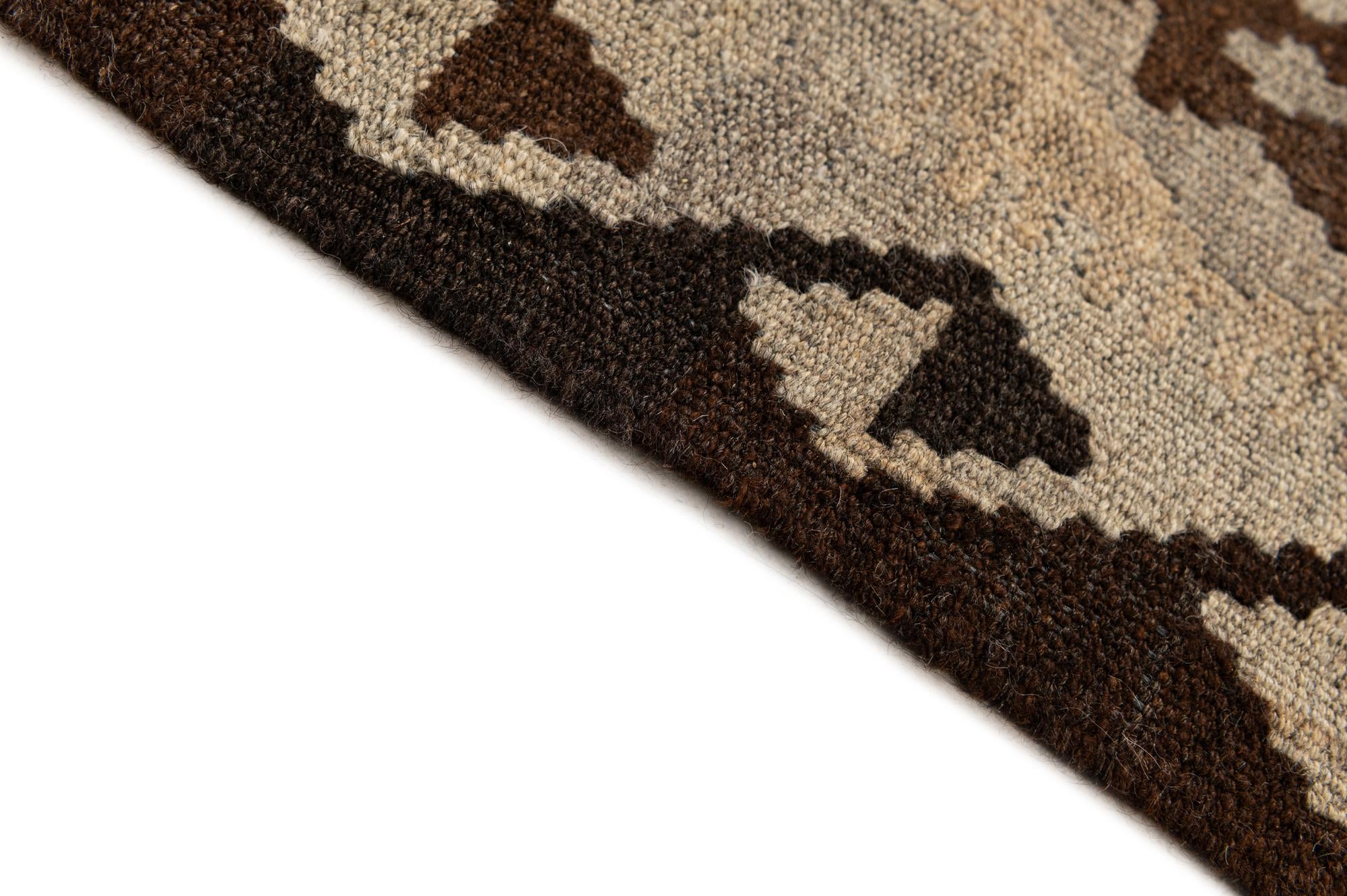 6' 6 x 9' 4 Hand Woven Kilim Maymana Wool Rug