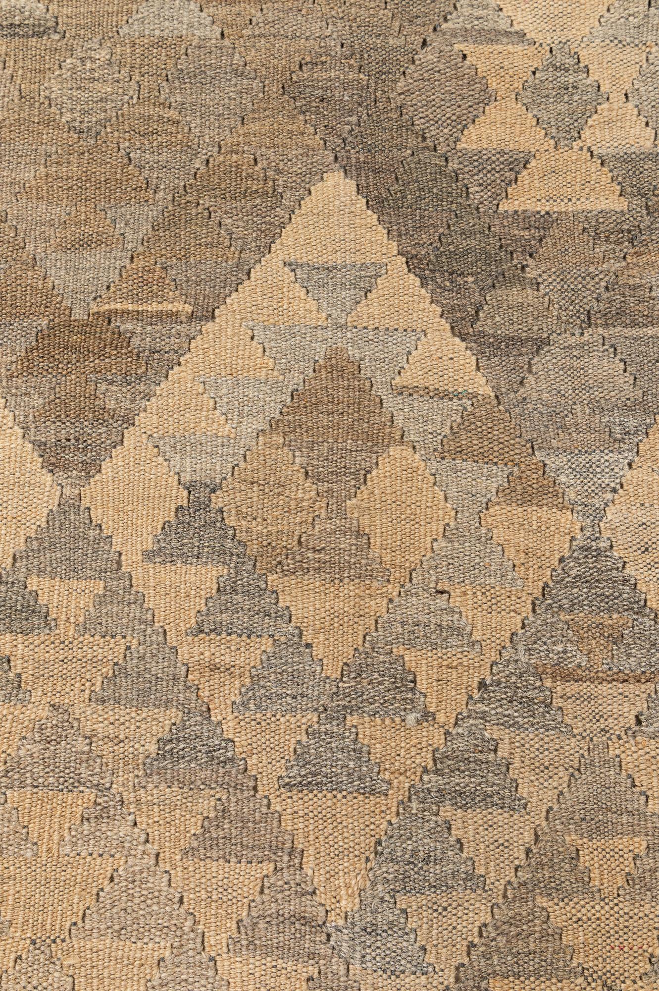 6' 6 x 9' 4 Hand Woven Kilim Maymana Wool Rug