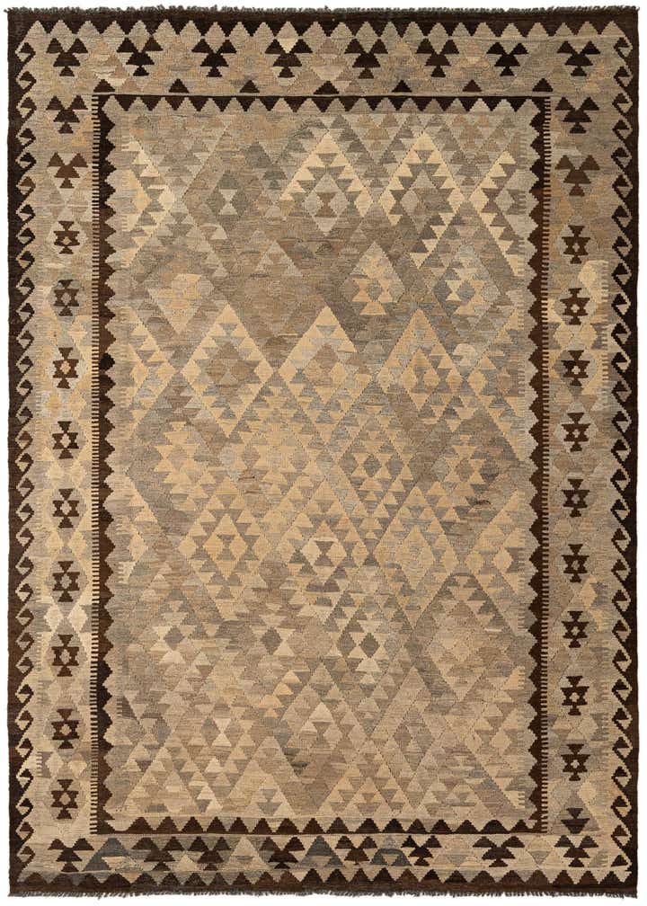 6' 6 x 9' 4 Hand Woven Kilim Maymana Wool Rug